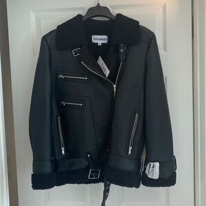 Steve Madden vegan leather motorcycle style jacket. Size S but fits like a M!